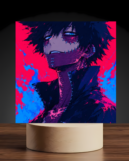My Hero Academia Dabi acrylic LED nightlight U shaped base mockup