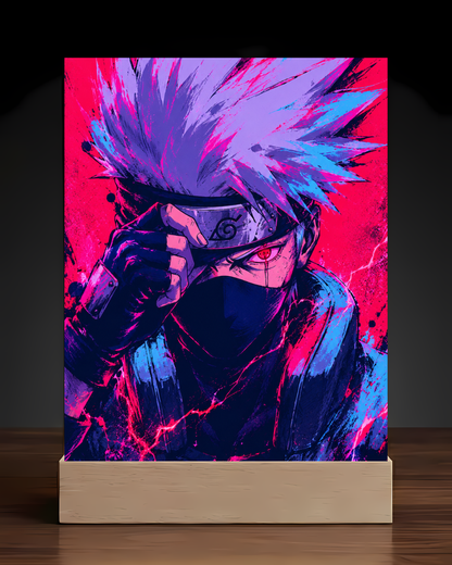 Naruto Kakashi Hatake acrylic LED nightlight square base mockup