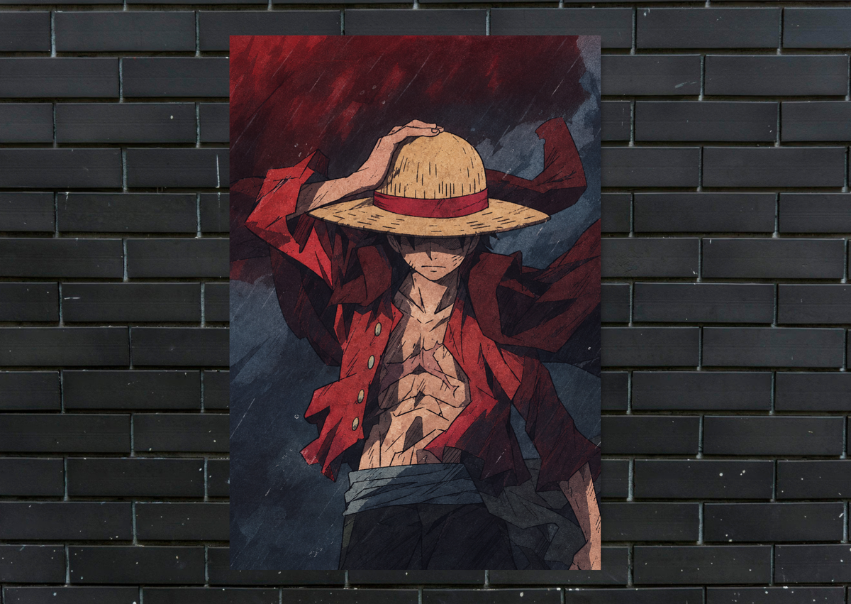 One Piece Luffy Straw Hat metal poster