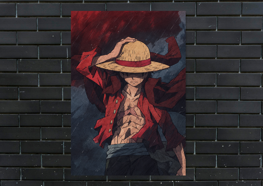 One Piece Luffy Straw Hat metal poster