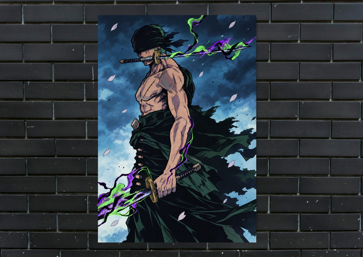 One Piece Roronoa Zoro Haki Metal Poster wall display