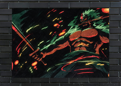 One Piece Zoro Three Sword Style metal poster