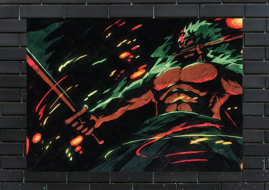 One Piece Zoro Three Sword Style metal poster
