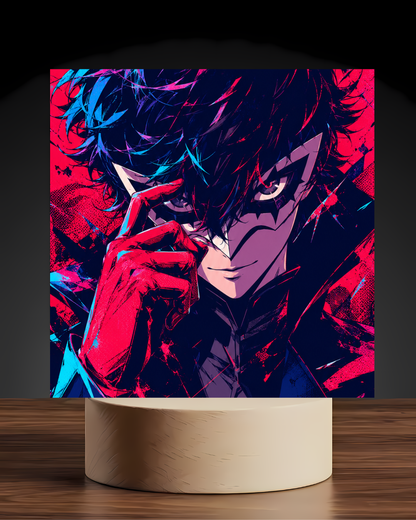 Persona 5 Joker acrylic LED nightlight U shaped base mockup