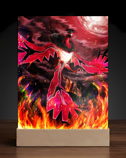 Pokemon Primal Groudon acrylic LED nightlight square base mockup
