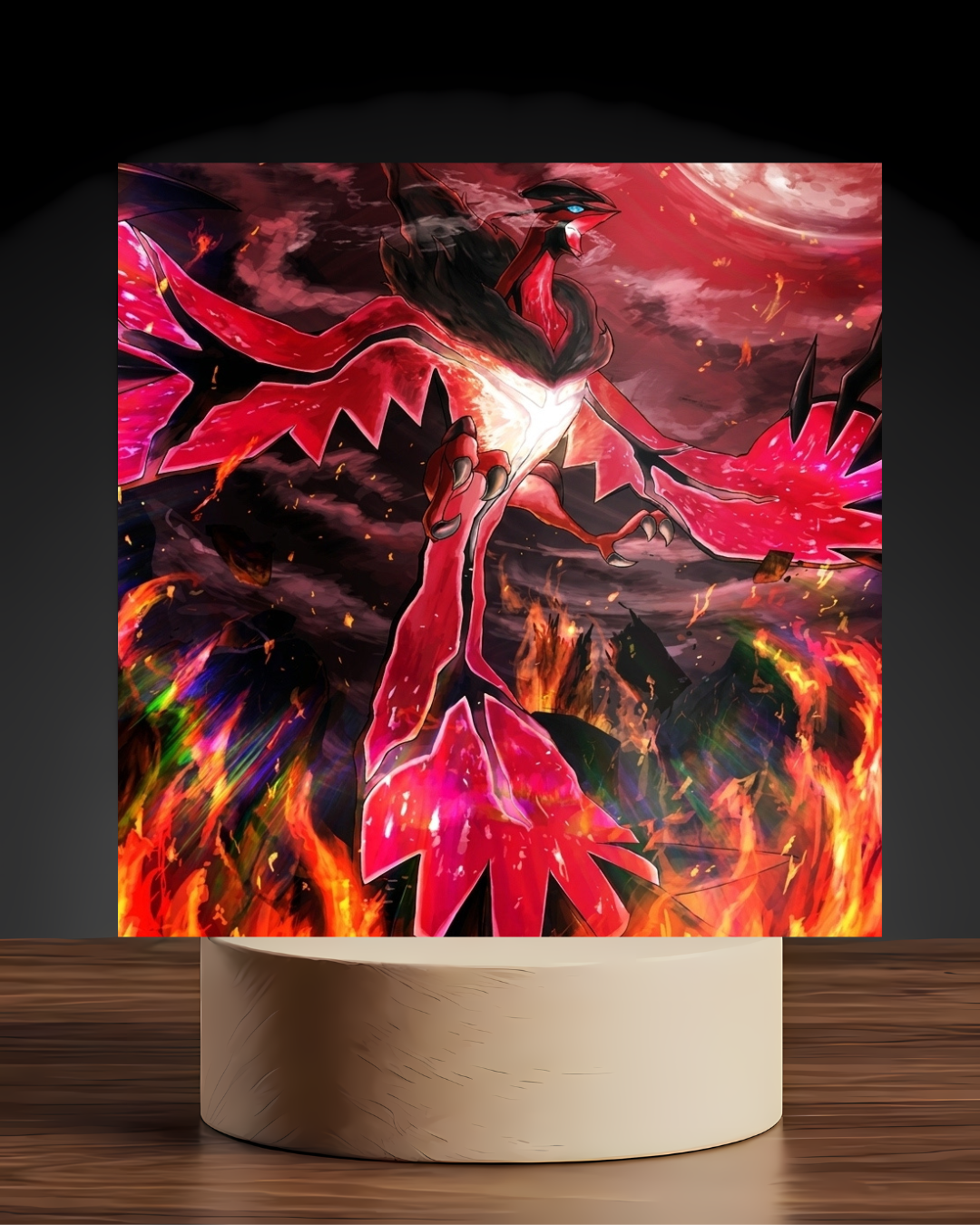 Pokemon Primal Groudon acrylic LED nightlight U shaped base mockup