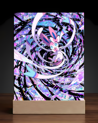 Pokemon Sylveon acrylic LED nightlight square base mockup
