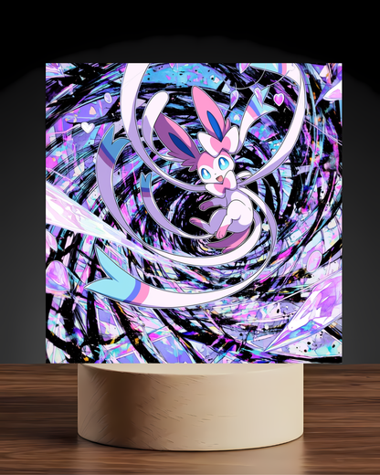 Pokemon Sylveon acrylic LED nightlight U shaped base mockup