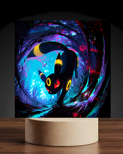 Pokemon Umbreon acrylic LED nightlight U shaped base mockup