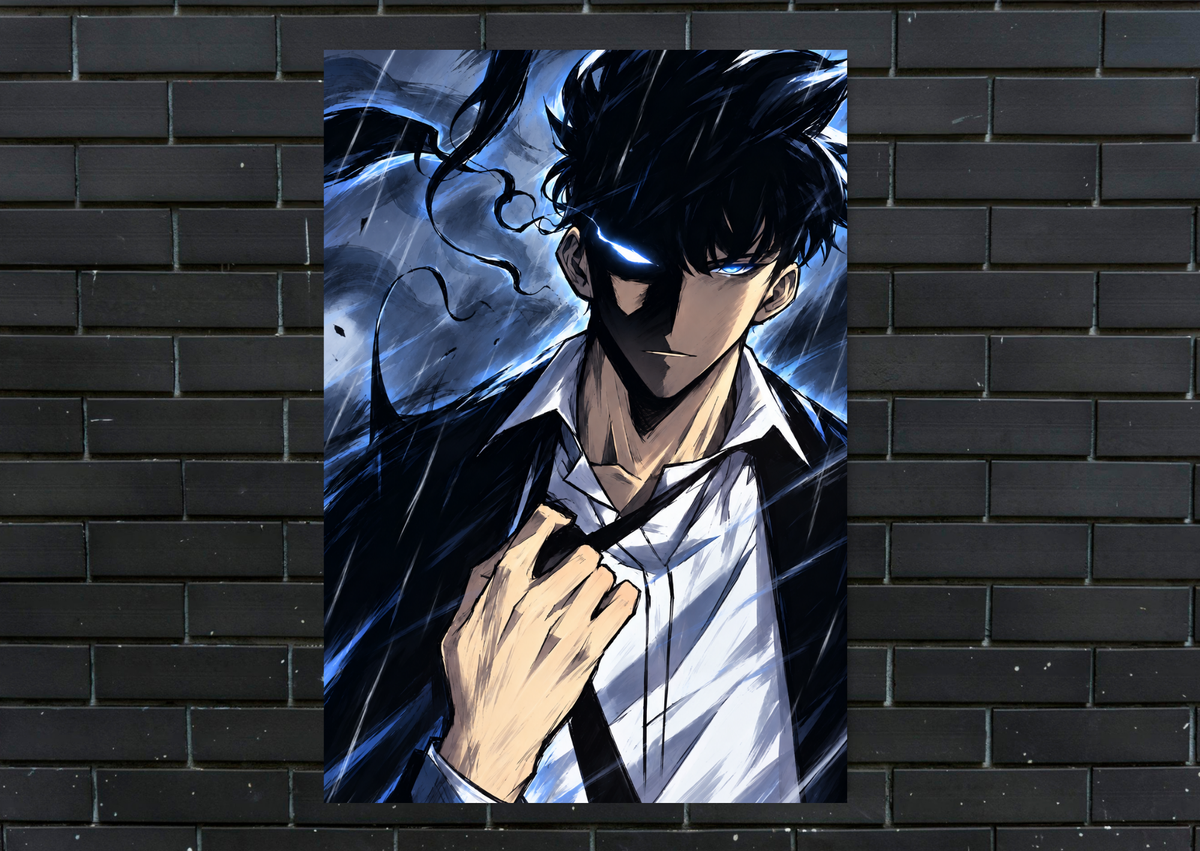 Solo Leveling Sung Jinwoo metal poster