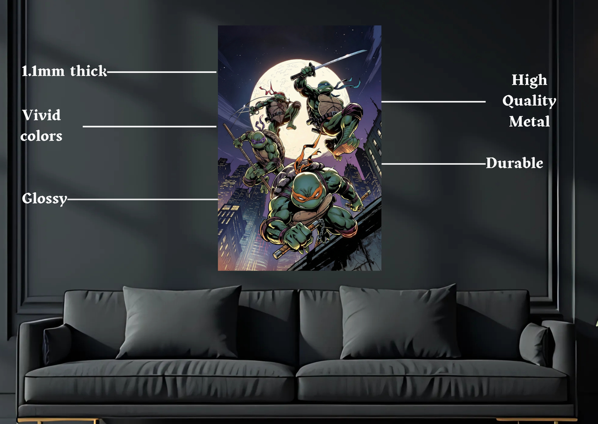 Teenage Mutant Ninja Turtles team metal poster product details