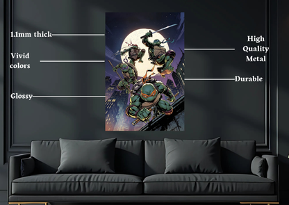 Teenage Mutant Ninja Turtles team metal poster product details